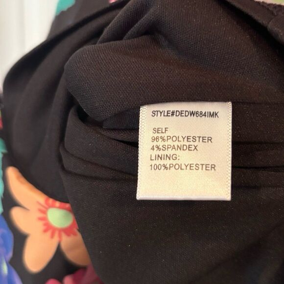 Dee Elly Black Floral Strapless Dress Size Small - Picture 8 of 9